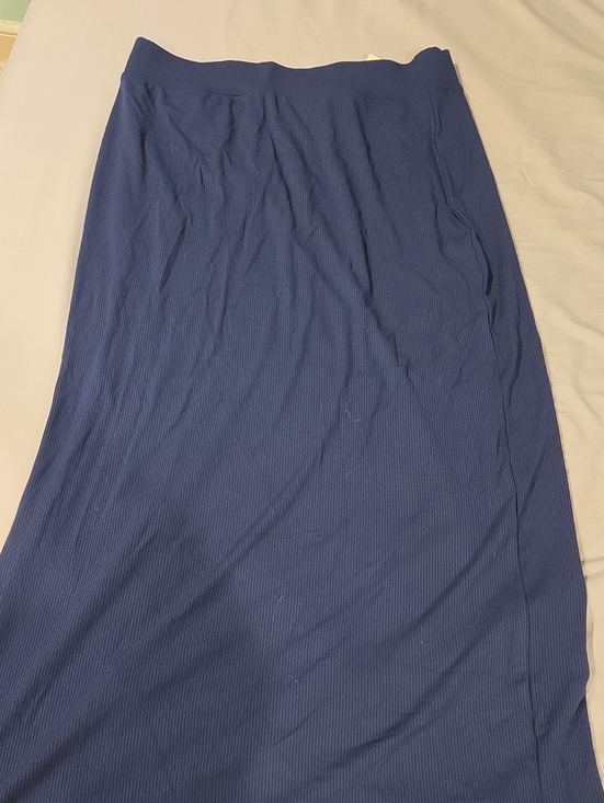 Offline Dresses & Skirts - Offline- Women's Navy Ribbed Knit Skirt - Classic Straight Silhouette